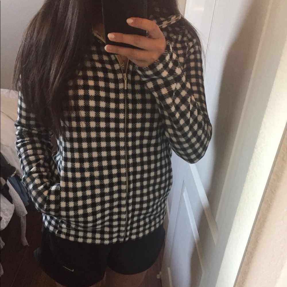 Grid fleece jacket